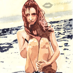 Nude Watercolor Portrait by erotic.color